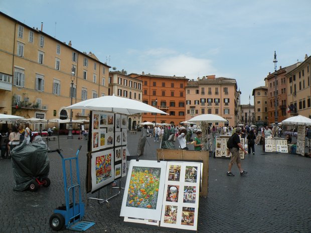  exposition d'aquarelles, Piazza Navona